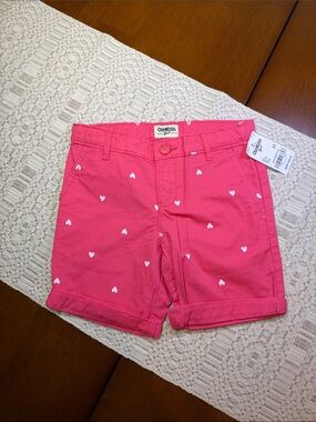 OshKosh B'gosh Pink Heart Print Girls' Shorts Size 5T